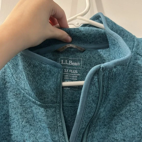 L.L. Bean Teal 1X Plus Full Zip Sweater Fleece - Picture 3 of 6